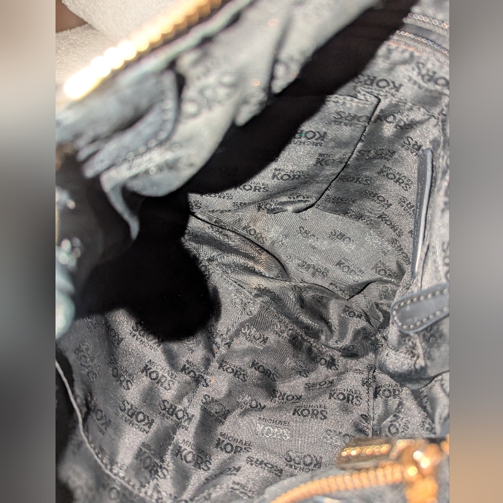 Michael Kors Black and Gold Hobo Bag with Tassel - Picture 11 of 11
